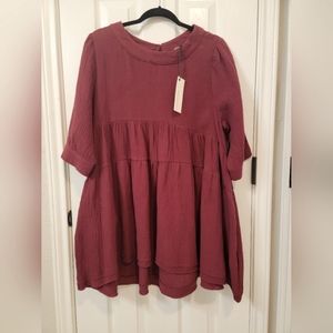 Newbury Kustom gauze dress, maroon, medium